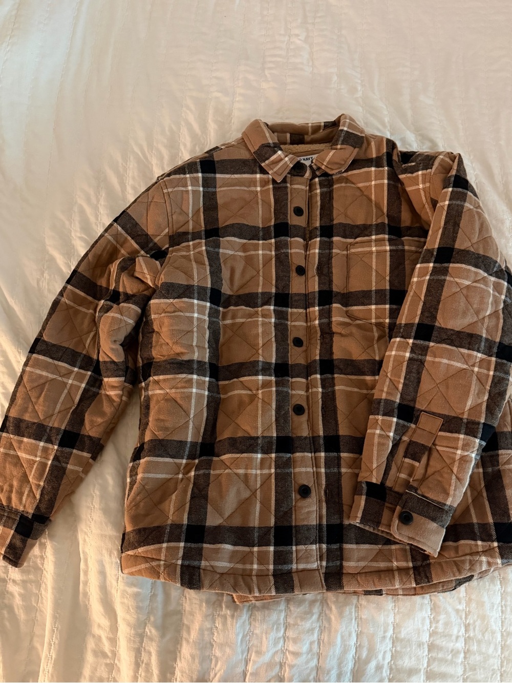 Men's Old Navy Quilted Plaid Shacket - Brown Plaid